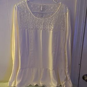 LC Lauren Conrad Cream Lace Blouse